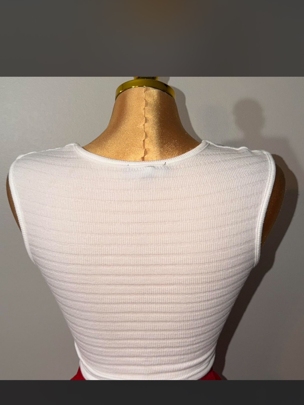 Lulu's White Ribbed Square-Neck Tank Top - Picture 4 of 5